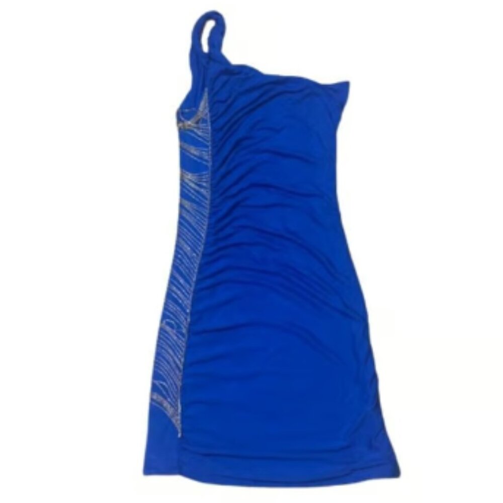 SKY Casual Celeb Style One-Shoulder Dress w Side-Chain Accent Women's Size XS